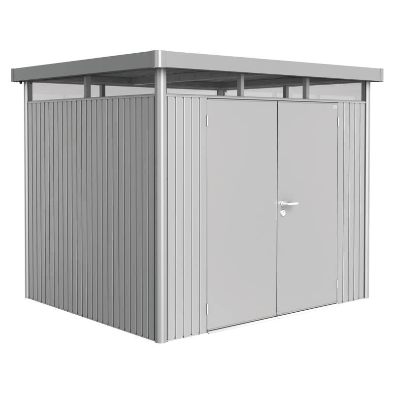 Biohort Gerätehaus "HighLine" H3 silbern Doppeltür von Biohort