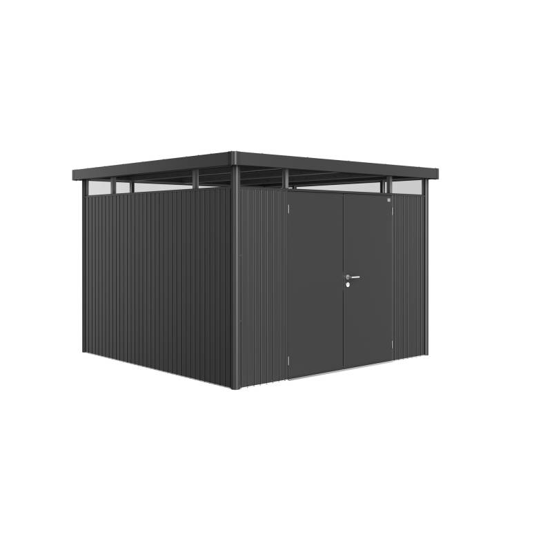 Biohort Gerätehaus 'HighLine H6' 315 x 315 cm dunkelgrau-metallic mit Doppeltür von Biohort