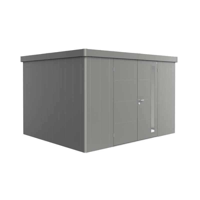 Biohort Gerätehaus 'Neo 3D' quarzgrau-metallic  348 x 292 cm mit Doppeltür von Biohort