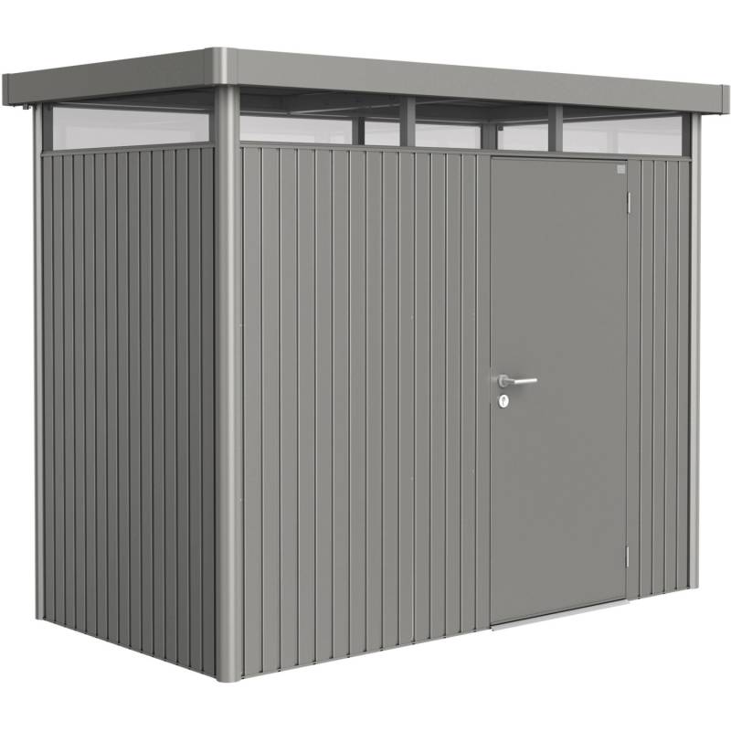 Biohort Metall-Gerätehaus HighLine Quarzgrau-Metallic 3,5 m² Einzeltür von Biohort