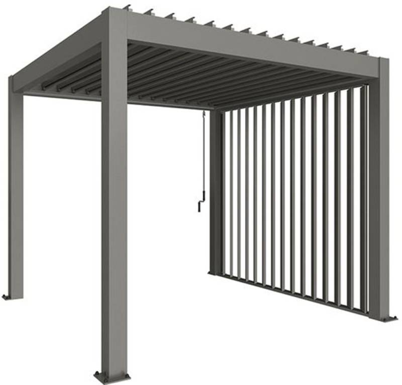 Biohort Pavillonseitenteil Seitenwand für 3,5m-Seite von Biohort-Pergola, 327x235 cm, manuell verstellbare Lamellenwand in Sandwichbauweise von Biohort