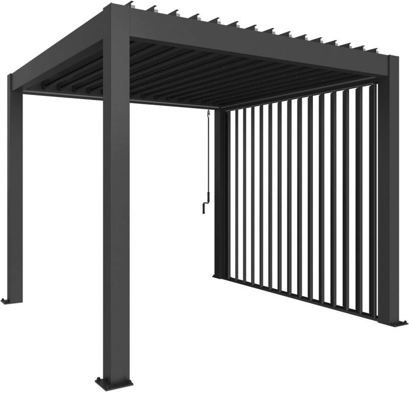 Biohort Pavillonseitenteil Seitenwand für 3m-Seite von Biohort-Pergola, 272x235 cm, manuell verstellbare Lamellenwand in Sandwichbauweise von Biohort