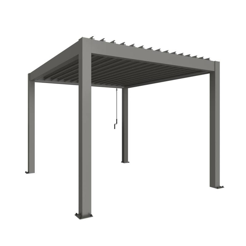 Biohort Pergola 255 cm x 367,5 cm x 312 cm Quarzgrau-Metallic von Biohort