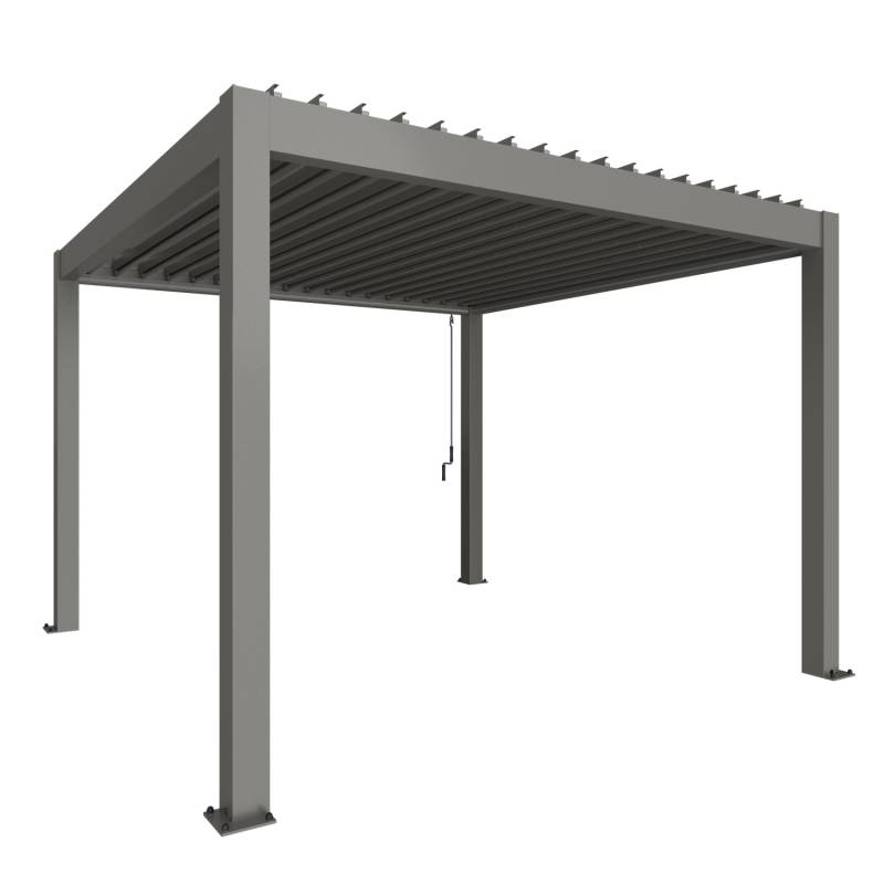 Biohort Pergola 255 cm x 367,5 cm x 367,5 cm Quarzgrau-Metallic von Biohort