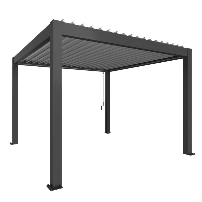 Biohort Pergola 255 cm x 367,5 cm x 367,5 cm dunkelgrau/Silber-Metallic von Biohort