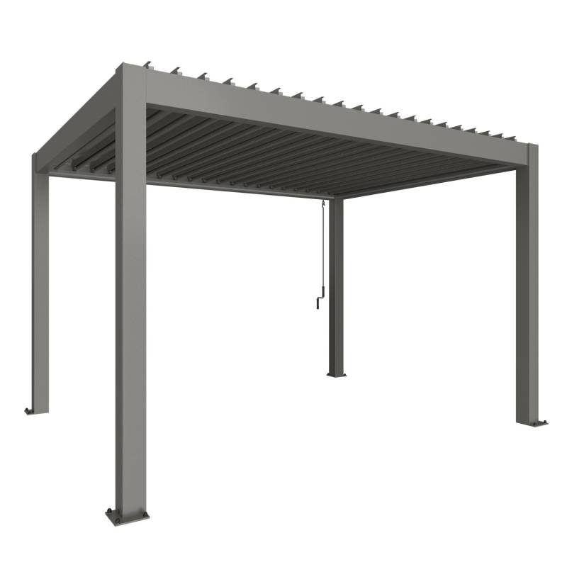 Biohort Pergola 255 cm x 404,5 cm x 312 cm Quarzgrau-Metallic von Biohort