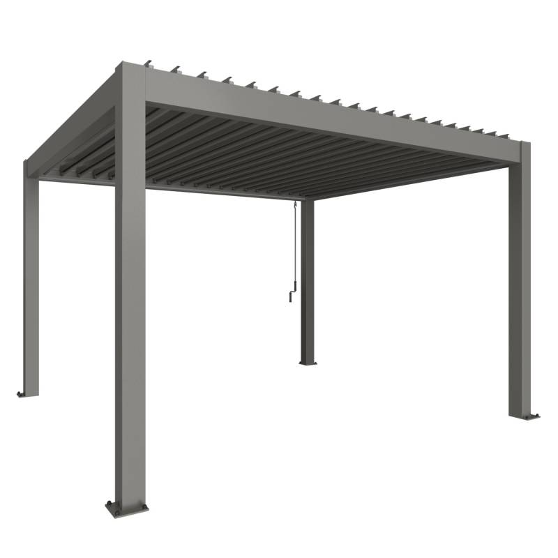 Biohort Pergola 255 cm x 404,5 cm x 367,5 cm Quarzgrau-Metallic von Biohort