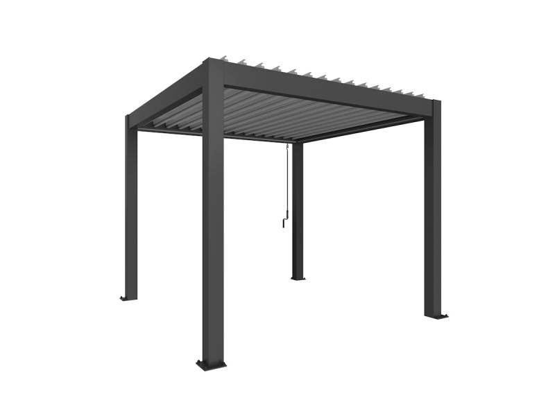 Biohort Pergola B 312 x T 312 x H 255 cm (Gr. 3x3) Rahmen: dunkelgrau-metallic / Dachlamellen: silber-metallic von Biohort