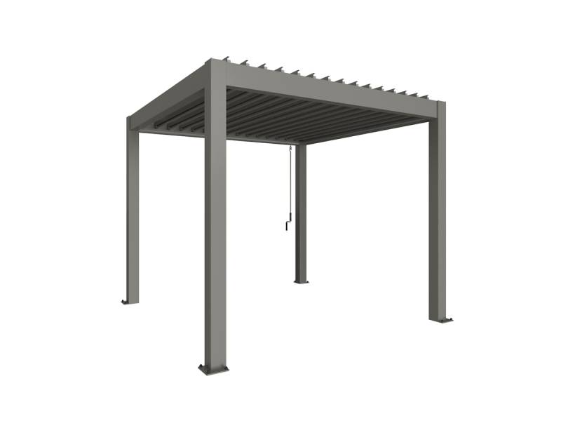 Biohort Pergola B 312 x T 312 x H 255 cm (Gr. 3x3) Rahmen: quarzgrau-metallic / Dachlamellen: quarzgrau-metallic von Biohort