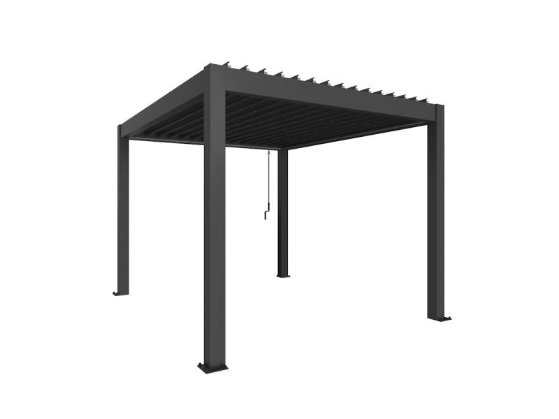 Biohort Pergola B 312 x T 367,5 x H 255 cm (Gr. 3x3,5) Rahmen: dunkelgrau-metallic / Dachlamellen: dunkelgrau-metallic von Biohort