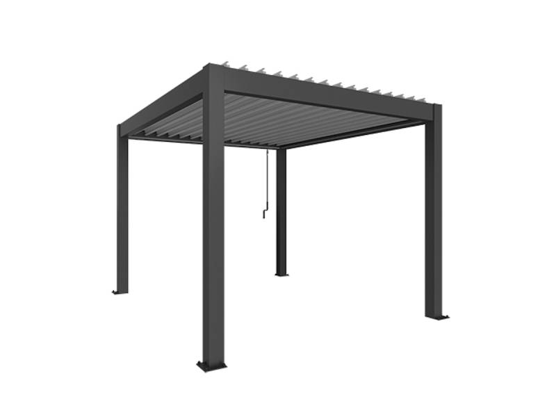 Biohort Pergola B 312 x T 367,5 x H 255 cm (Gr. 3x3,5) Rahmen: dunkelgrau-metallic / Dachlamellen: silber-metallic von Biohort
