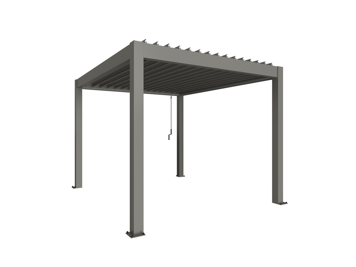 Biohort Pergola B 312 x T 367,5 x H 255 cm (Gr. 3x3,5) Rahmen: quarzgrau-metallic / Dachlamellen: quarzgrau-metallic von Biohort