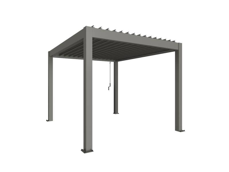 Biohort Pergola B 312 x T 367,5 x H 255 cm (Gr. 3x3,5) Rahmen: quarzgrau-metallic / Dachlamellen: quarzgrau-metallic von Biohort