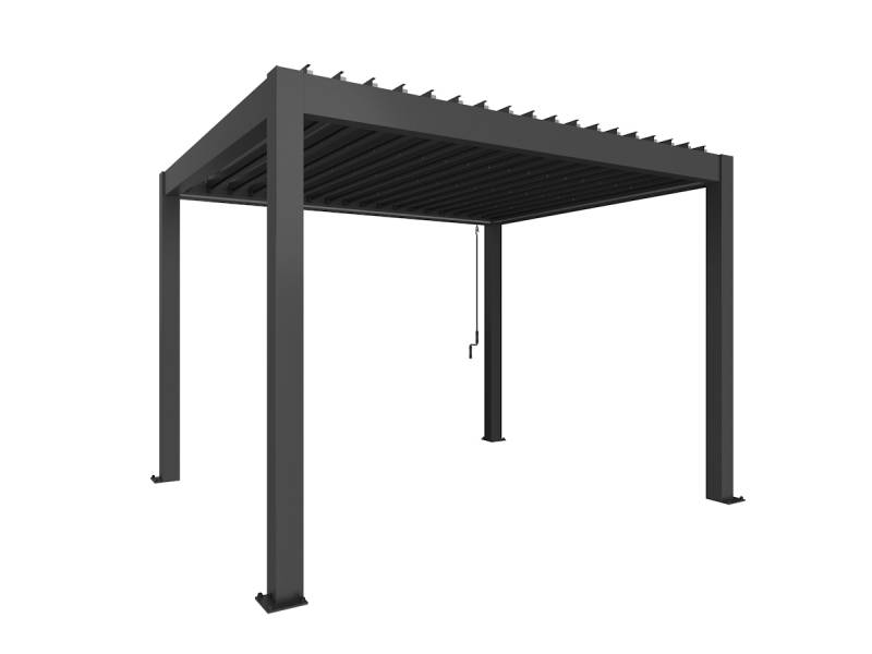 Biohort Pergola B 367,5 x T 312 x H 255 cm (Gr. 3,5x3) Rahmen: dunkelgrau-metallic / Dachlamellen: dunkelgrau-metallic von Biohort