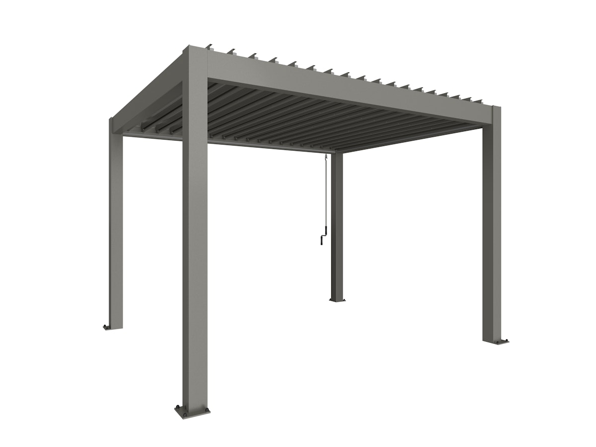 Biohort Pergola B 367,5 x T 312 x H 255 cm (Gr. 3,5x3) Rahmen: quarzgrau-metallic / Dachlamellen: quarzgrau-metallic von Biohort