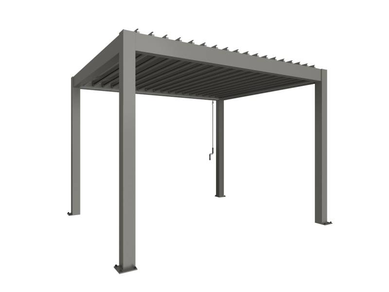 Biohort Pergola B 367,5 x T 312 x H 255 cm (Gr. 3,5x3) Rahmen: quarzgrau-metallic / Dachlamellen: quarzgrau-metallic von Biohort