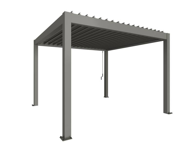 Biohort Pergola B 367,5 x T 367,5 x H 255 cm (Gr. 3,5x3,5) Rahmen: quarzgrau-metallic / Dachlamellen: quarzgrau-metallic von Biohort