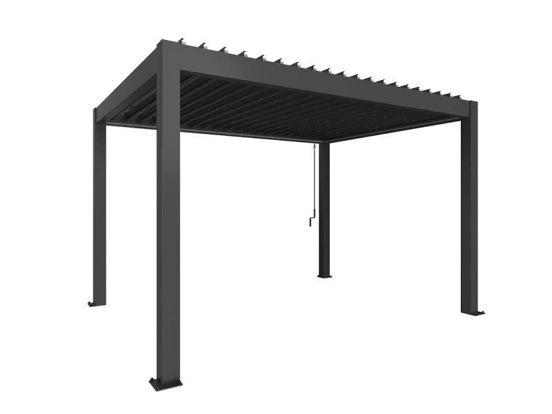 Biohort Pergola B 404,5 x T 312 x H 255 cm (Gr. 4x3) Rahmen: dunkelgrau-metallic / Dachlamellen: dunkelgrau-metallic von Biohort