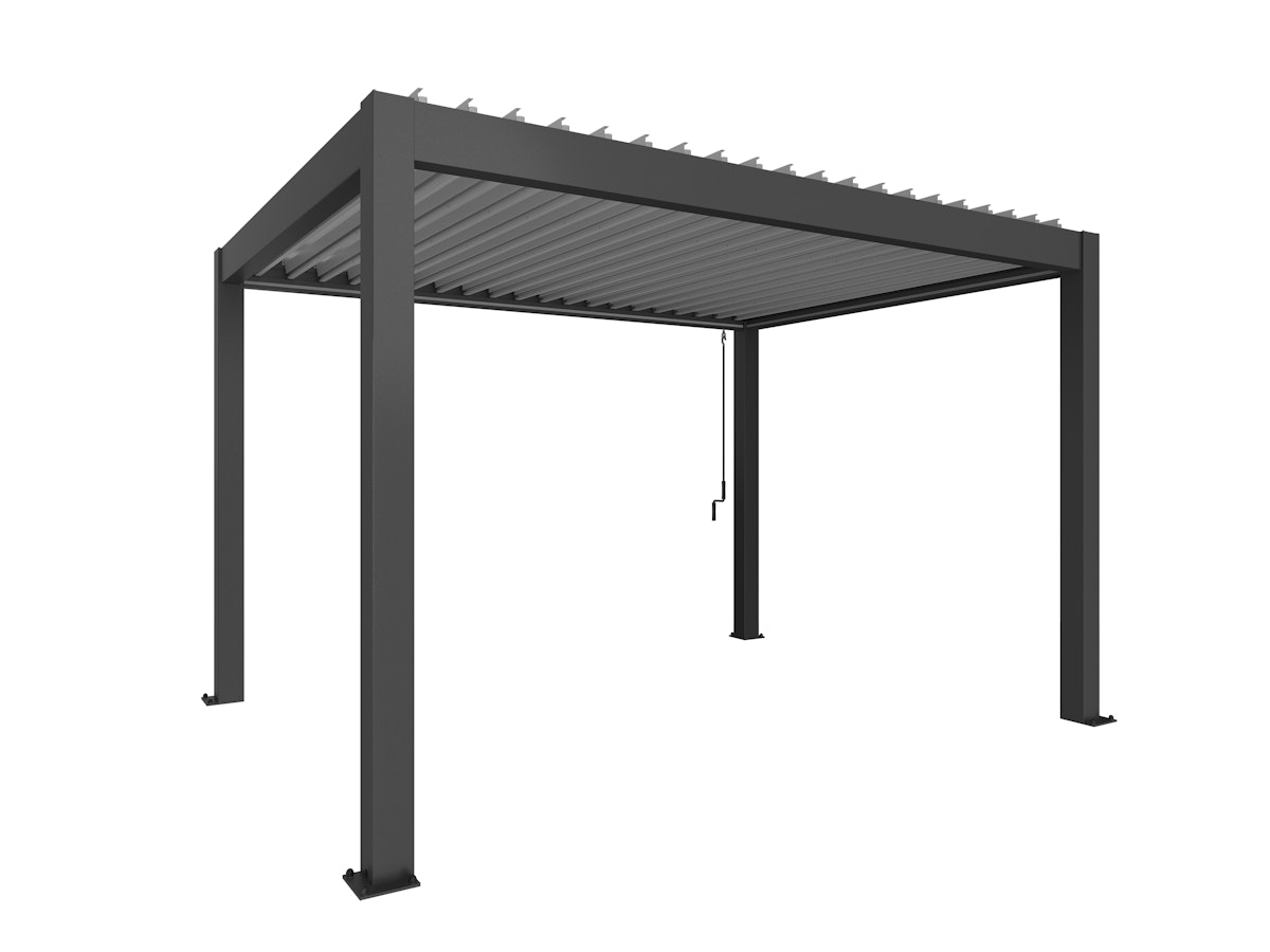Biohort Pergola B 404,5 x T 312 x H 255 cm (Gr. 4x3) Rahmen: dunkelgrau-metallic / Dachlamellen: silber-metallic von Biohort