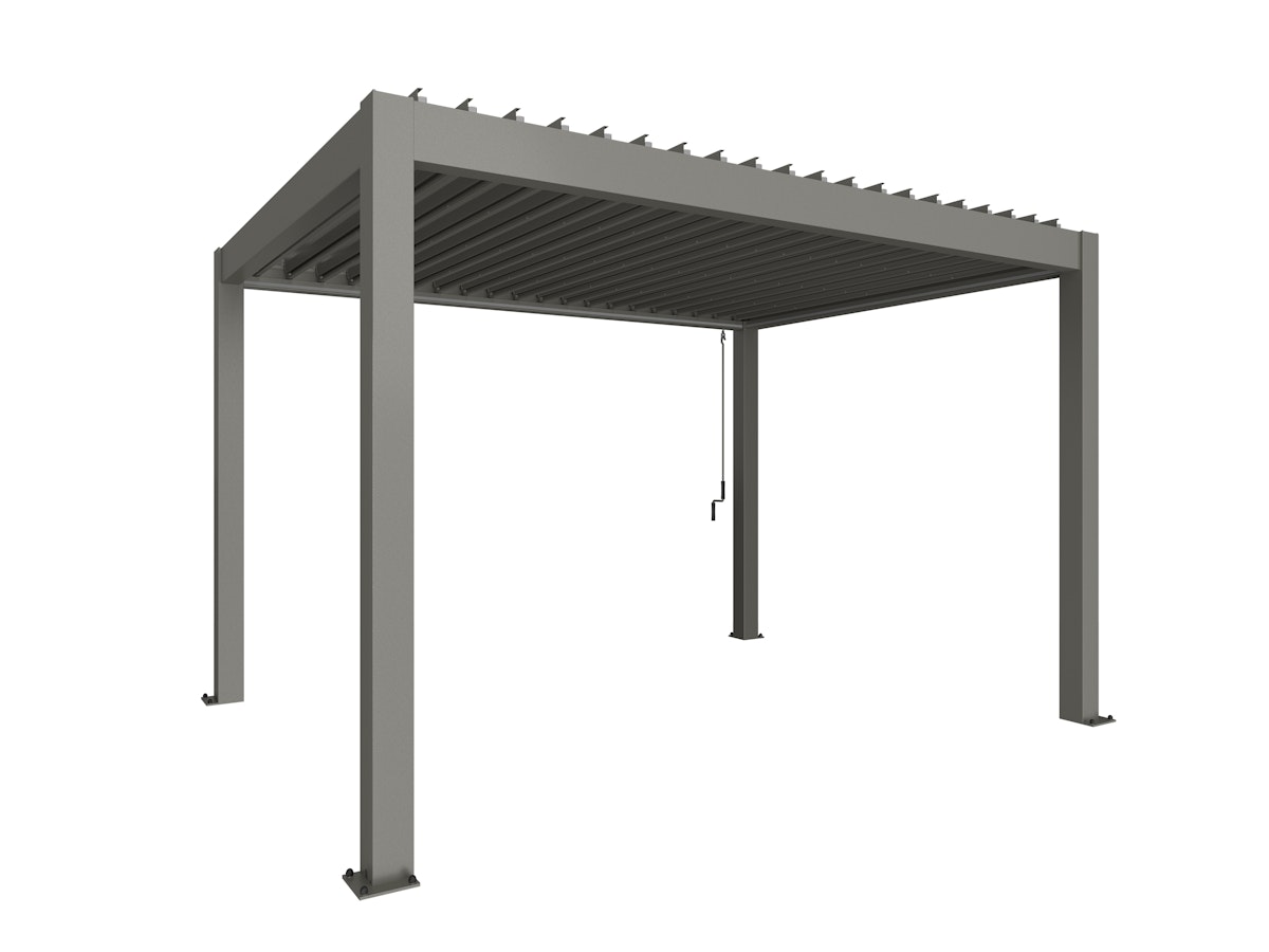 Biohort Pergola B 404,5 x T 312 x H 255 cm (Gr. 4x3) Rahmen: quarzgrau-metallic / Dachlamellen: quarzgrau-metallic von Biohort