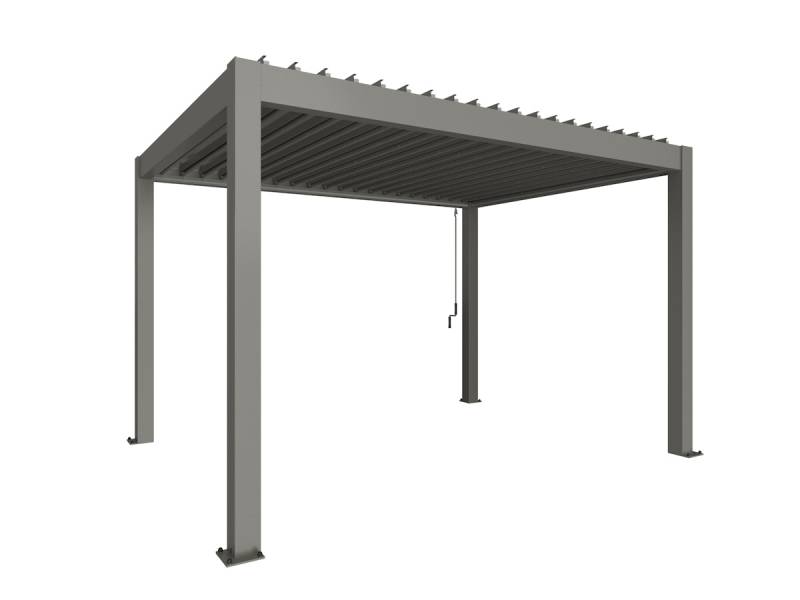 Biohort Pergola B 404,5 x T 312 x H 255 cm (Gr. 4x3) Rahmen: quarzgrau-metallic / Dachlamellen: quarzgrau-metallic von Biohort