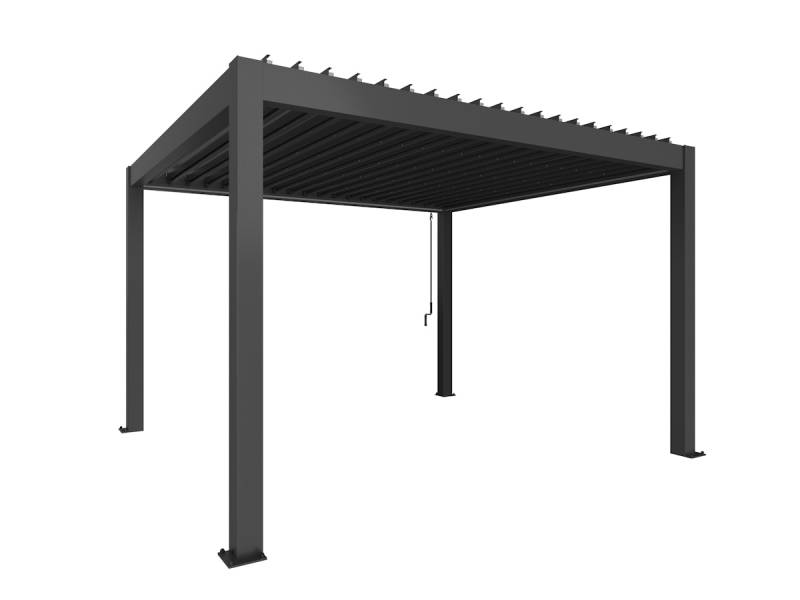 Biohort Pergola B 404,5 x T 367,5 x H 255 cm (Gr. 4x3,5) Rahmen: dunkelgrau-metallic / Dachlamellen: dunkelgrau-metallic von Biohort