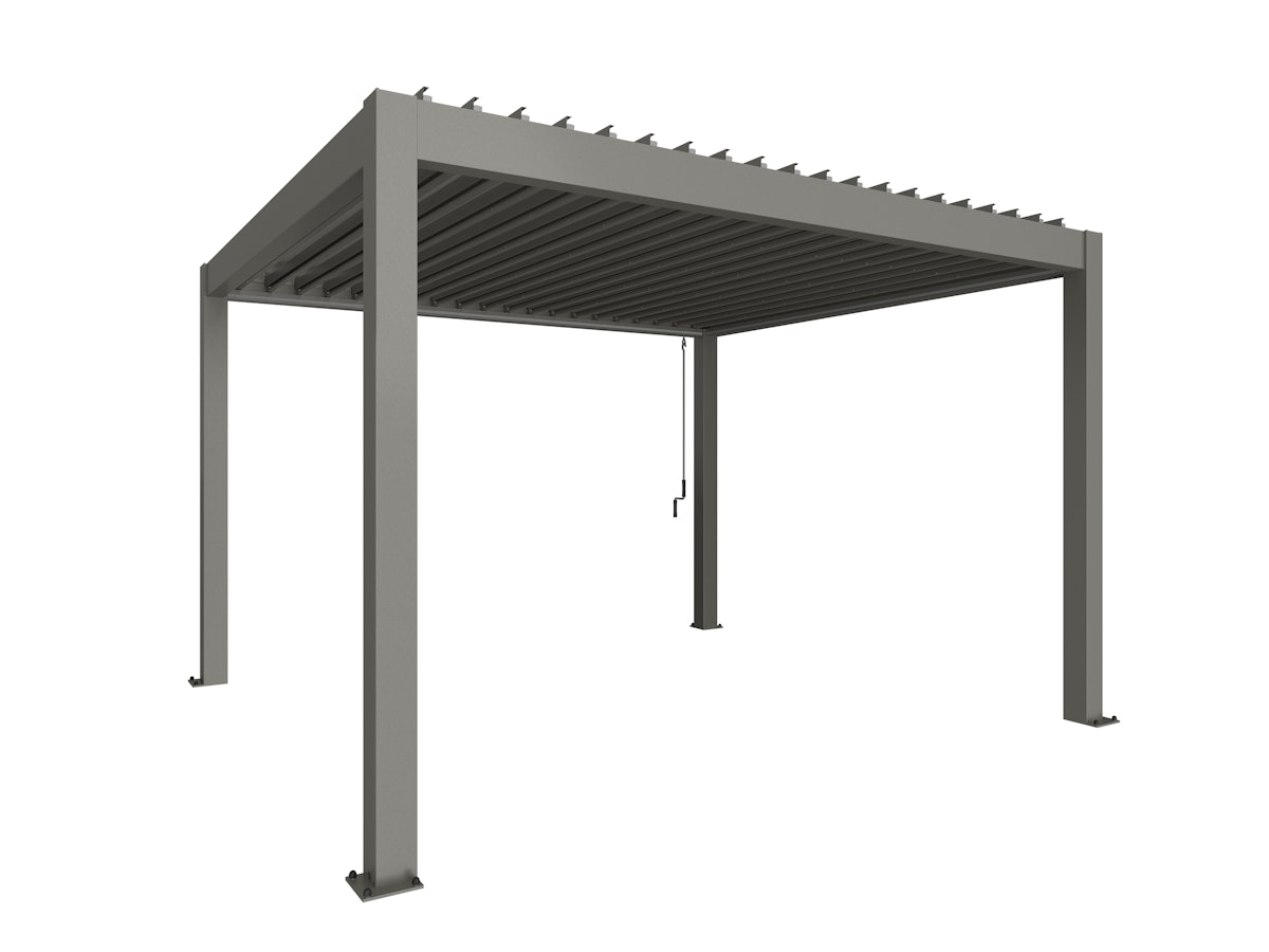 Biohort Pergola B 404,5 x T 367,5 x H 255 cm (Gr. 4x3,5) Rahmen: quarzgrau-metallic / Dachlamellen: quarzgrau-metallic von Biohort