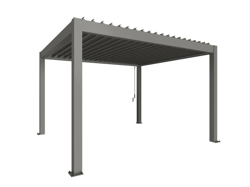 Biohort Pergola B 404,5 x T 367,5 x H 255 cm (Gr. 4x3,5) Rahmen: quarzgrau-metallic / Dachlamellen: quarzgrau-metallic von Biohort