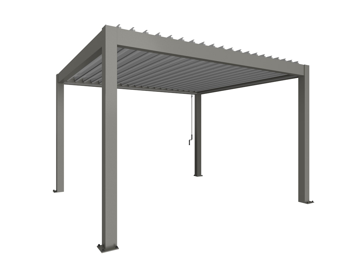 Biohort Pergola B 404,5 x T 367,5 x H 255 cm (Gr. 4x3,5) Rahmen: quarzgrau-metallic / Dachlamellen: silber-metallic von Biohort