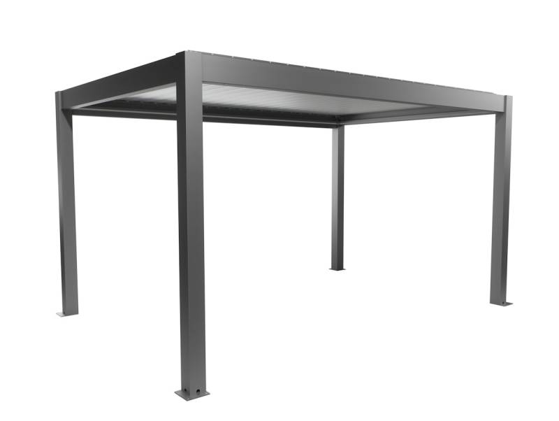 Biohort Pergola B 460 x T 312 x H 255 cm (Gr. 4,5x3), Rahmen: quarzgrau-metallic / Dachlamellen: silber-metallic von Biohort