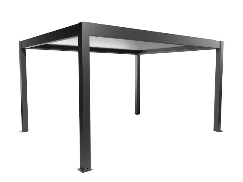 Biohort Pergola B 460 x T 367,5 x H 255 cm (Gr. 4,5x3,5), Rahmen: dunkelgrau-metallic / Dachlamellen: silber-metallic von Biohort