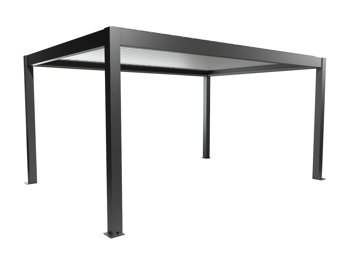 Biohort Pergola B 515,5 x T 367,5 x H 255 cm (Gr. 5x3,5), Rahmen: dunkelgrau-metallic / Dachlamellen: silber-metallic von Biohort