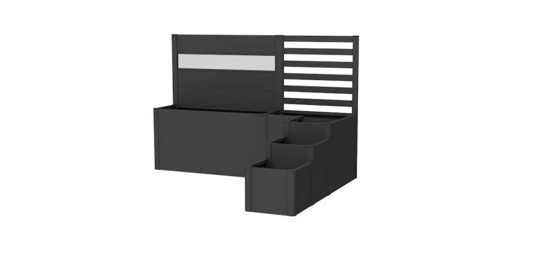 Biohort Pflanzkasten-System DaVinci Version 2 - Terrassenabgrenzung mit Sichtschutz B x T x H 250 x 201 x 168 cm dunkelgrau-metallic von Biohort