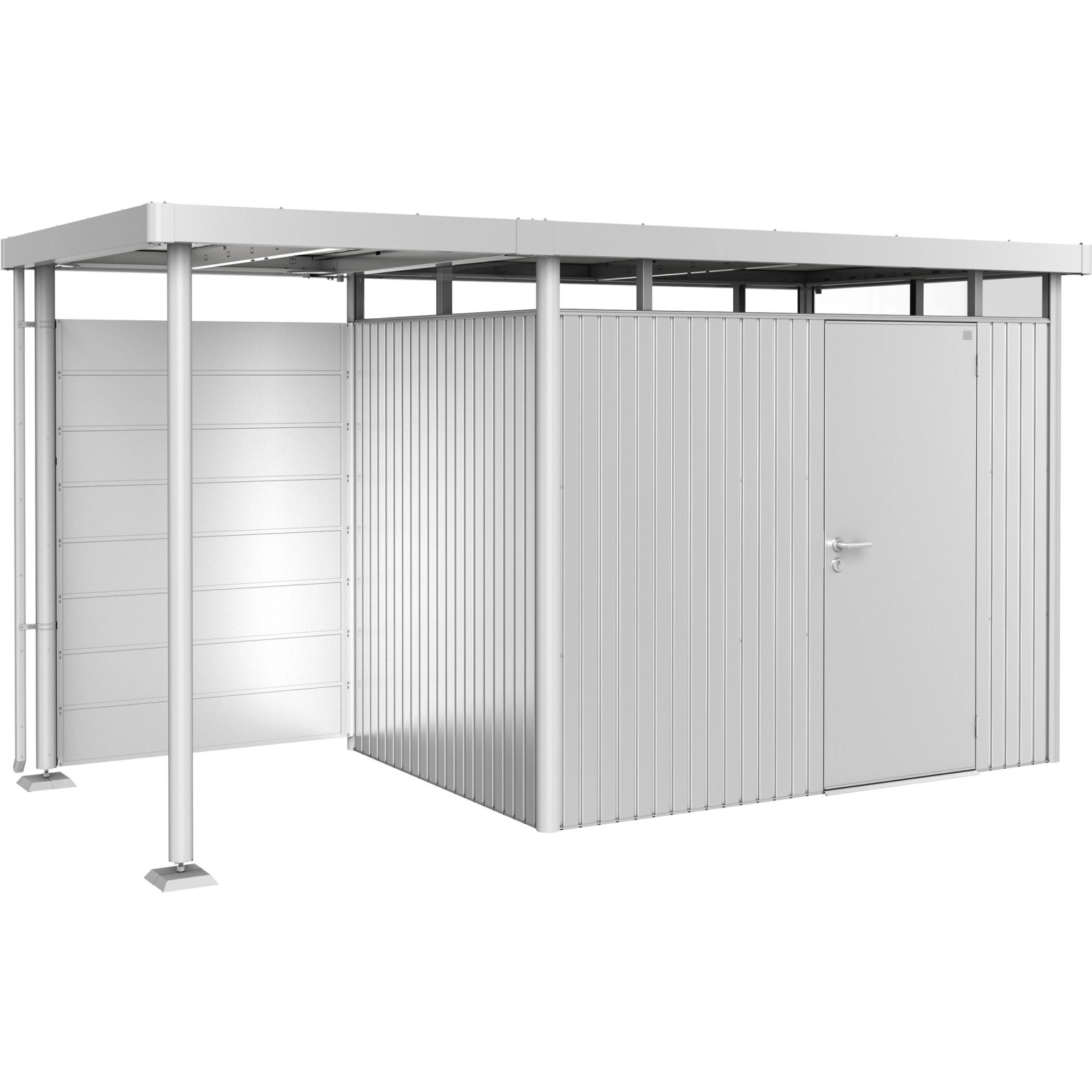 Biohort Rückwand Seitendach H2-H5 Silber-Metallic 134 cm x 4 cm x 181 cm von Biohort