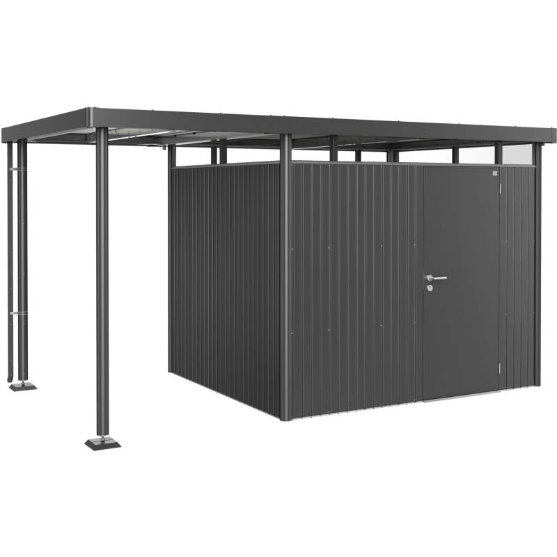 Biohort Seitendach für Gartenhaus HighLine 3 Dunkelgrau-Metallic 150x235x222 cm von Biohort