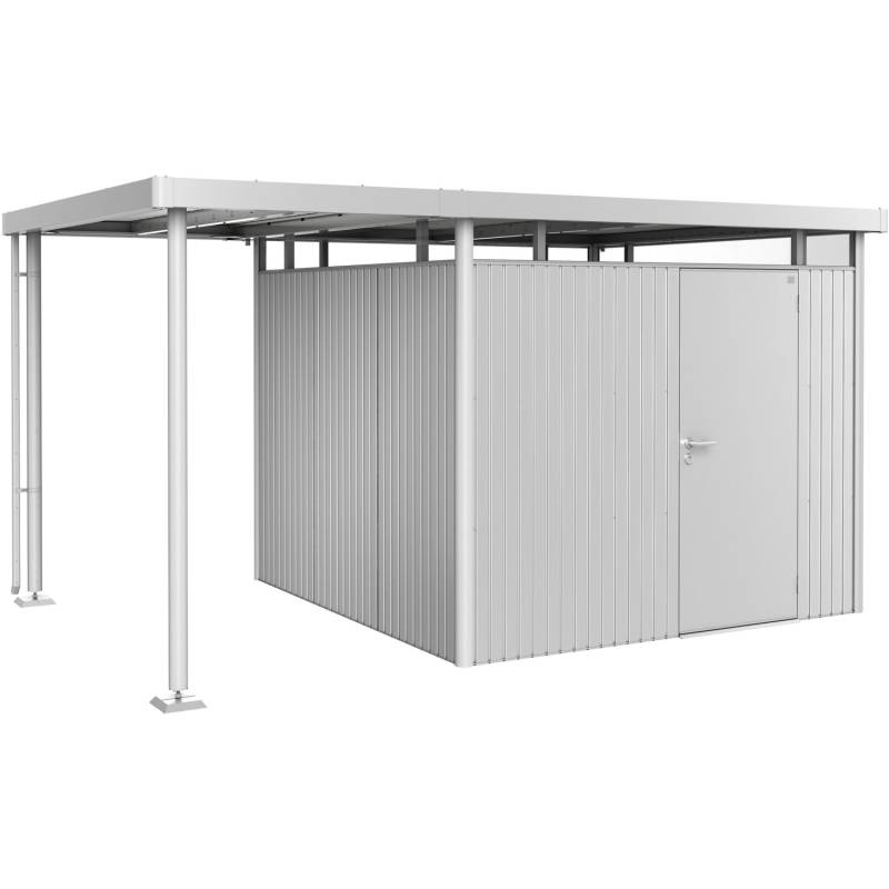 Biohort Seitendach für Gartenhaus HighLine 4 Silber-Metallic 150x275x222 cm von Biohort