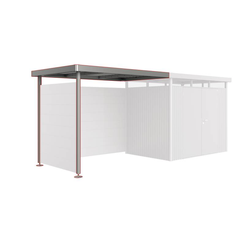 Biohort Seitendach quarzgrau-metallic 282 x 195 x 222 cm für Gerätehaus 'HighLine' H2 von Biohort