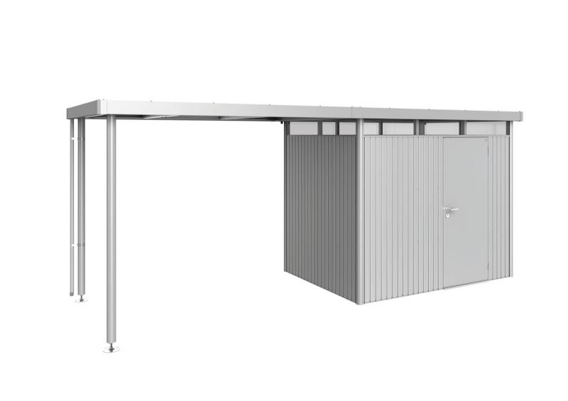 Biohort Seitendach zu Gerätehaus HighLine 282 x T 195 cm (Gr. L passend zu Gr. H2), silber-metallic von Biohort