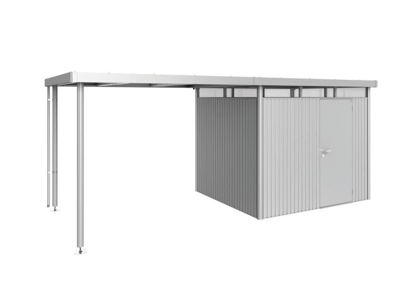 Biohort Seitendach zu Gerätehaus HighLine B 282 x T 235 cm (Gr. L passend zu Gr. H3), silber-metallic von Biohort