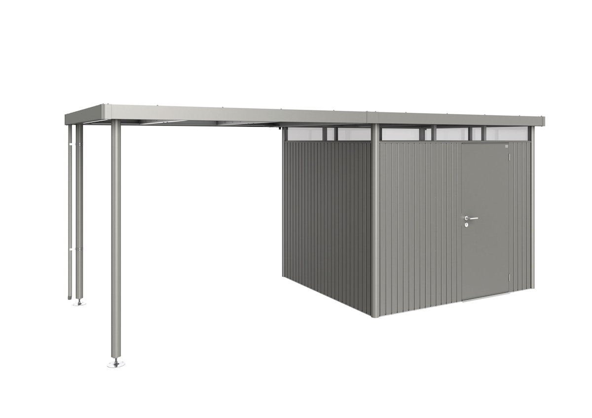 Biohort Seitendach zu Gerätehaus HighLine B 282 x T 275 cm (Gr. L passend zu Gr. H4), quarzgrau-metallic von Biohort
