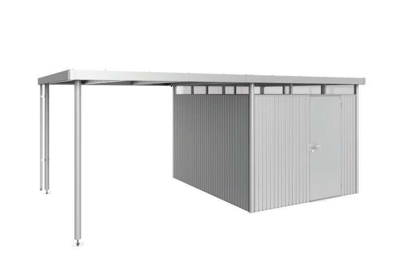 Biohort Seitendach zu Gerätehaus HighLine B 282 x T 315 cm (Gr. L passend zu Gr. H5, H6), silber-metallic von Biohort