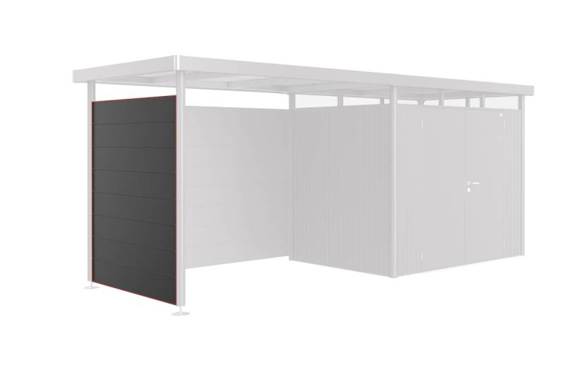 Biohort Seitenwand für Seitendach zu Gerätehaus HighLine H2, H3, H4, H5 T 237 x H 181 cm (für Seitendach Highline H4) dunkelgrau-metallic von Biohort