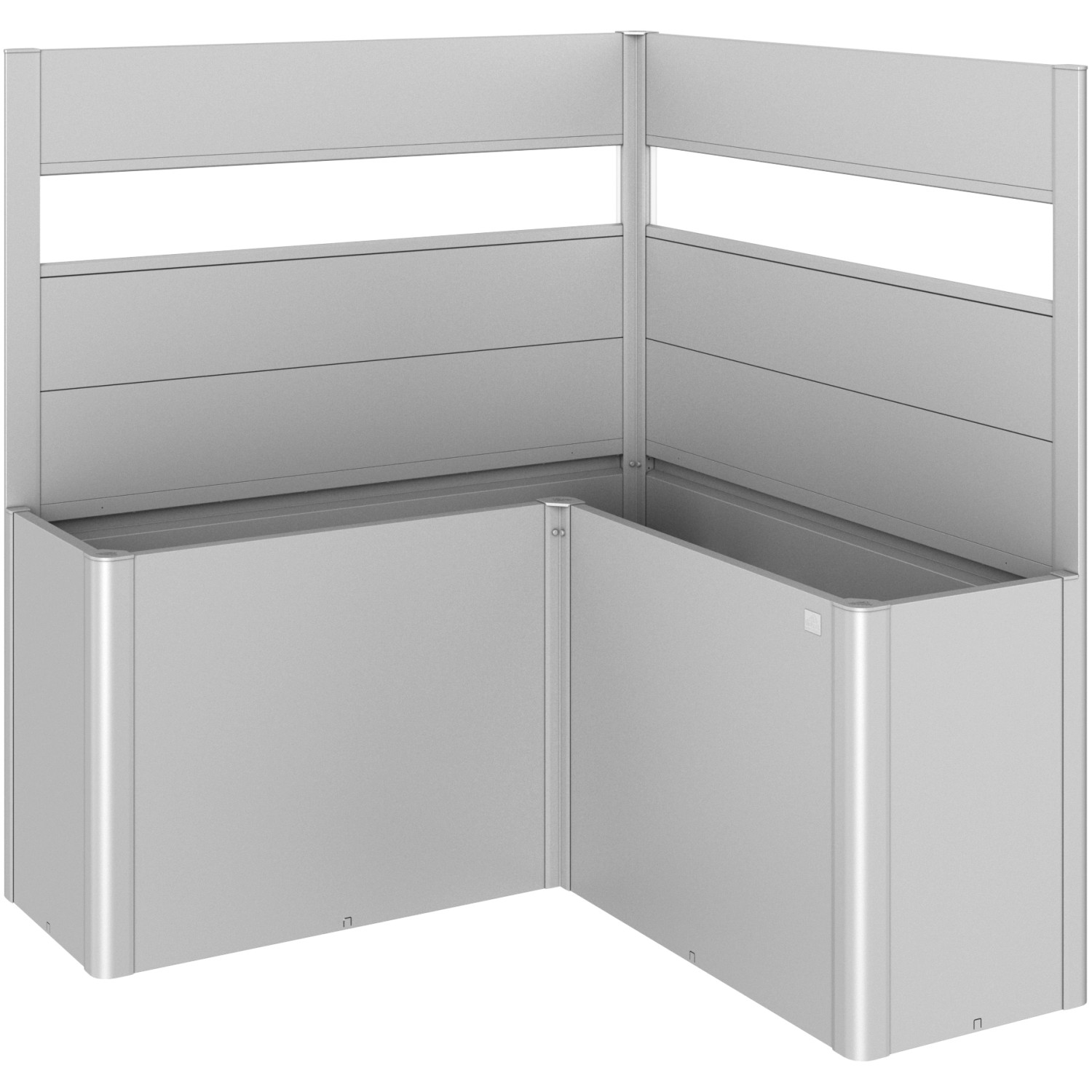 Biohort Sichtschutz Belvedere L-Form 2 Stk. m. Acrylglas Gr. L150 Silber-Met. von Biohort