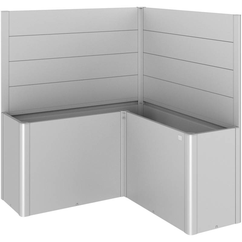 Biohort Sichtschutz Belvedere L-Form 2 Stk. o. Acrylglas Gr. L150 Silber-Met. von Biohort