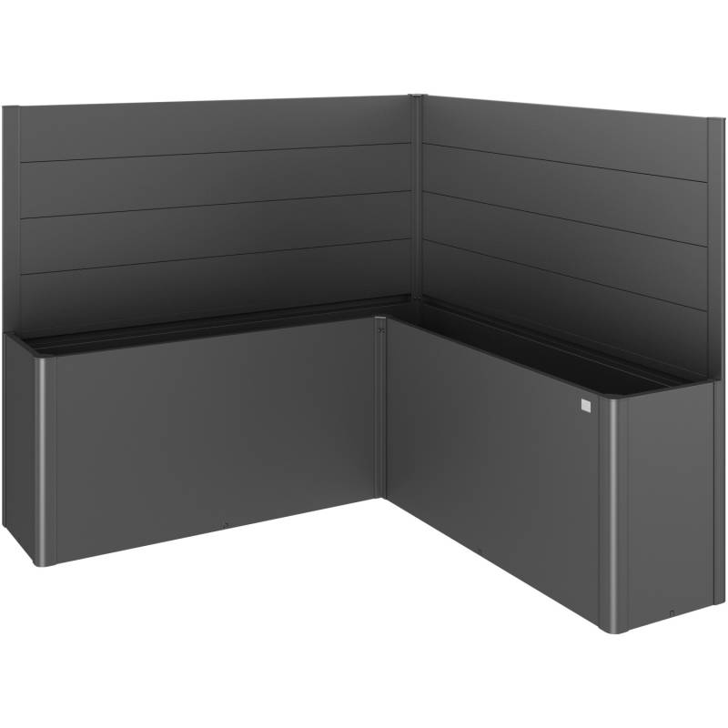 Biohort Sichtschutz Belvedere L-Form 2 Stk. o. Acrylglas Gr. L200 Dunkelgr.-Met. von Biohort