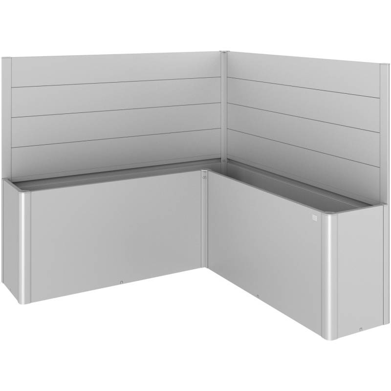 Biohort Sichtschutz Belvedere L-Form 2 Stk. o. Acrylglas Gr. L200 Silber-Met. von Biohort