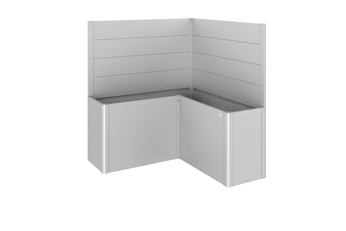 Biohort Sichtschutz für Pflanzbeet Belvedere mit L-Form (2 Stück; für Gr. L100, L150, L200) Belvedere Gr. L150 (MINI, MIDI und MAXI) silber-metallic von Biohort