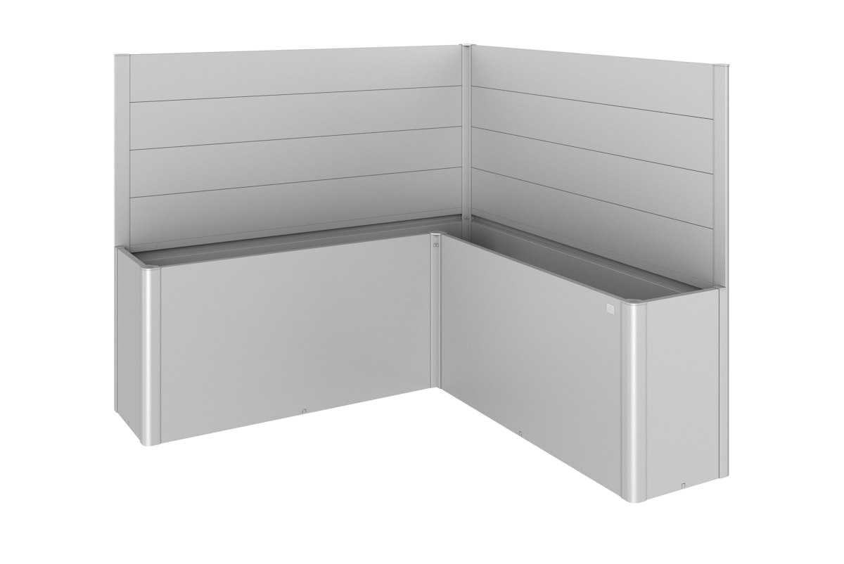 Biohort Sichtschutz für Pflanzbeet Belvedere mit L-Form (2 Stück; für Gr. L100, L150, L200) Belvedere Gr. L200 (MINI, MIDI und MAXI) silber-metallic von Biohort