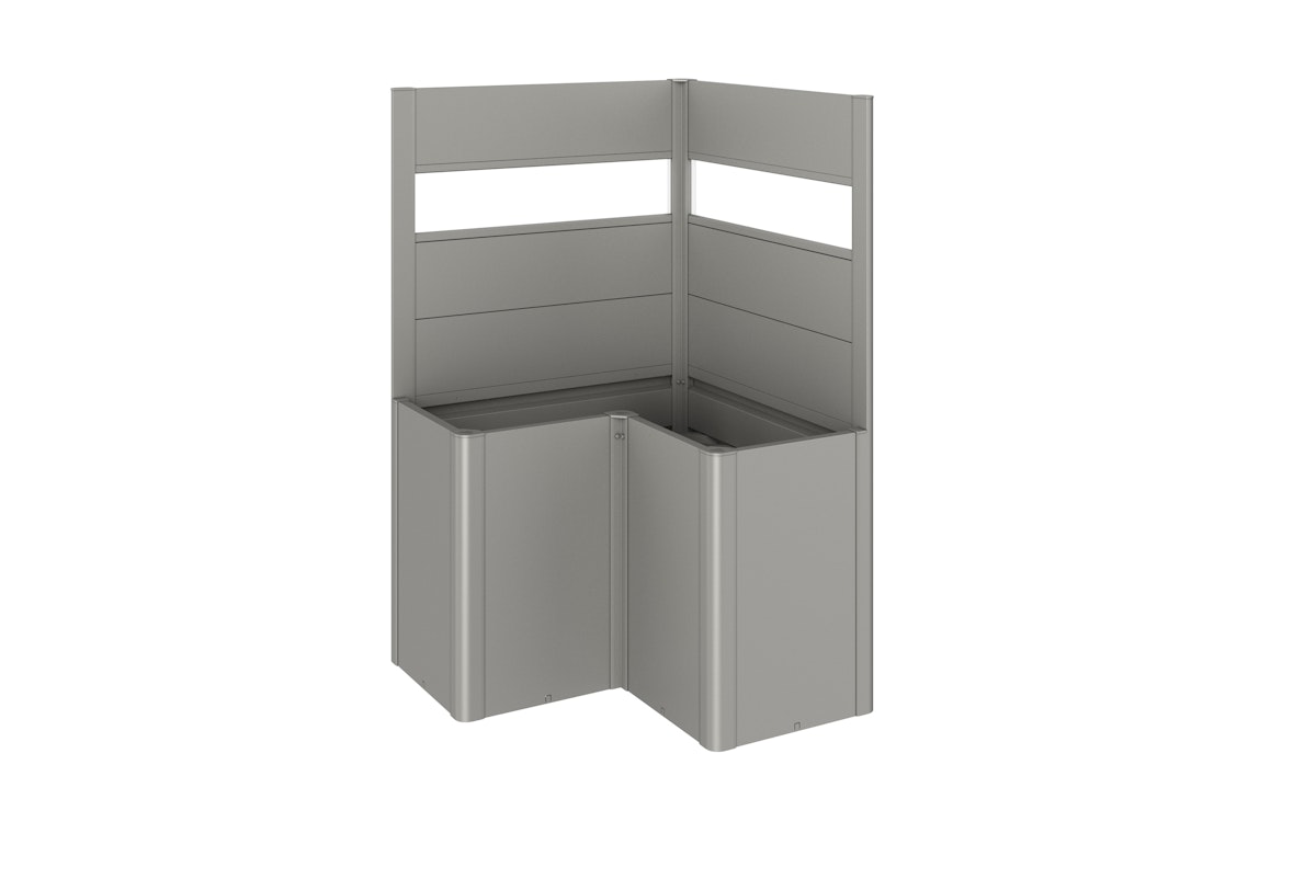 Biohort Sichtschutz mit Acrylglas-Paneel für Pflanzbeet Belvedere mit L-Form (2 Stück; für Gr. L100, L150, L200) Belvedere Gr. L100 (MINI, MIDI und MAXI) quarzgrau-metallic von Biohort
