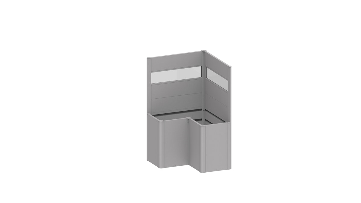 Biohort Sichtschutz mit Acrylglas-Paneel für Pflanzbeet Belvedere mit L-Form (2 Stück; für Gr. L100, L150, L200) Belvedere Gr. L100 (MINI, MIDI und MAXI) silber-metallic von Biohort
